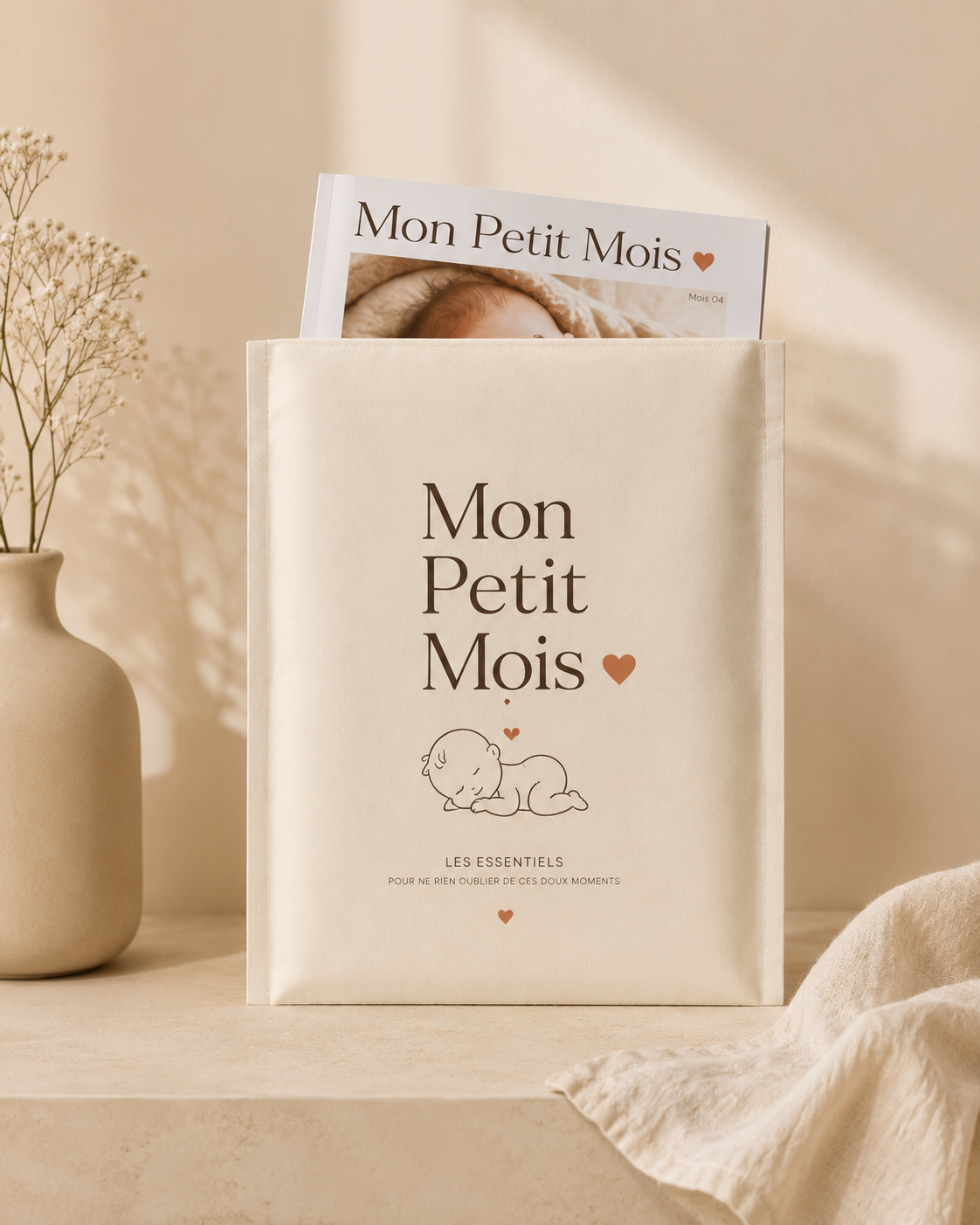 Pochette rigide Mon Petit Mois contenant le magazine du mois